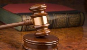 Book and Gavel On Block
