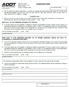 Admin Per Se/Implied Consent Affidavit-Back