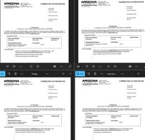 EXAMPLE Arizona MVD Corrective Action Notices